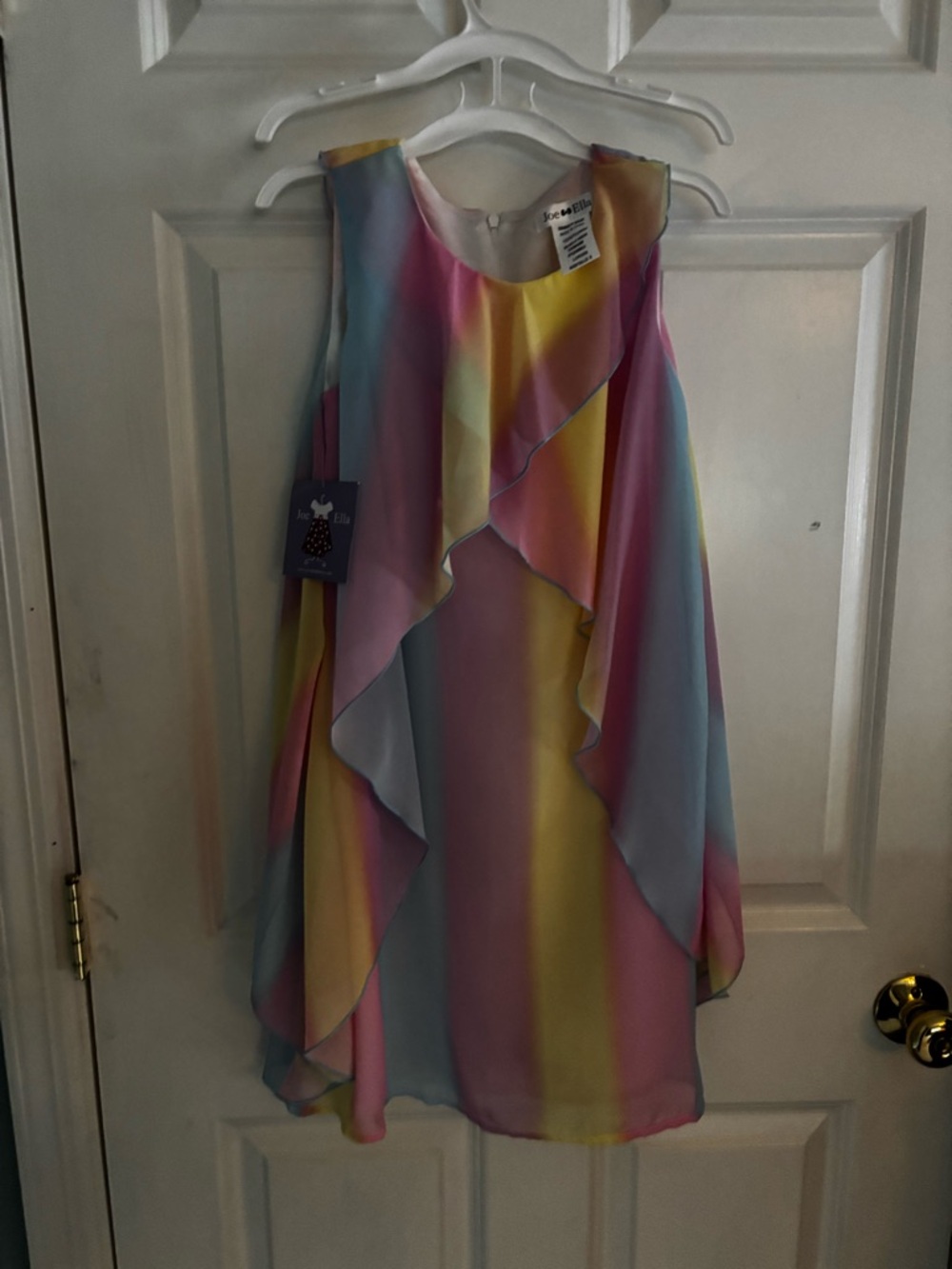 Joe-Ella Pastel Rainbow Ruffle Girls' Dress